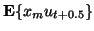 $\mathbf{E}\{ x _ m u _ { t + 0.5 } \}$
