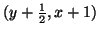 $(y+\frac{1}{2}, x+1)$