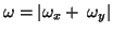 $ \omega = \vert { \mathbf{\omega} _ x +~ \mathbf{\omega} _ y } \vert$